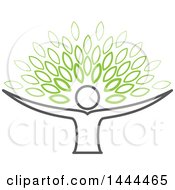 Clipart Of A Tree With Green Leaves And A Person As The Trunk Royalty Free Vector Illustration