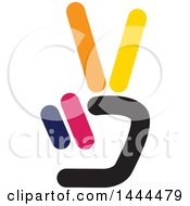 Clipart Of A Hand Holding Up Two Fingers Royalty Free Vector Illustration by ColorMagic