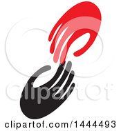 Clipart Of A Red And Black Hands Royalty Free Vector Illustration by ColorMagic
