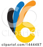 Clipart Of A Colorful Hand Gesturing Ok Royalty Free Vector Illustration