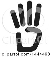 Poster, Art Print Of Black And White Hand Holding Up Four Fingers