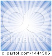 Clipart Of A Blue Burst Background Royalty Free Vector Illustration