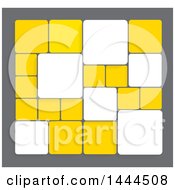 Clipart Of A Background Of Yellow And White Tiles On Gray Royalty Free Vector Illustration