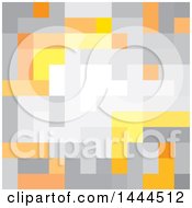 Clipart Of A Background Of Gray White Yellow And Orange Pixels Royalty Free Vector Illustration