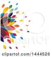 Clipart Of A Background Of Colorful Leaves Royalty Free Vector Illustration
