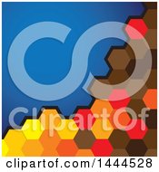 Clipart Of A Background With Hexagons And Blue Royalty Free Vector Illustration