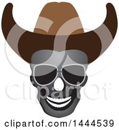 Poster, Art Print Of Cowboy Skull Wearing Sunglasses And A Hat