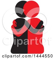 Poster, Art Print Of Black And Red Female Couple Or Friends Embracing