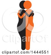 Poster, Art Print Of Black And Orange Female Couple Or Friends Embracing