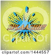 Clipart Of A Comic Styled Splash Balloon Over Green Royalty Free Vector Illustration