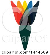 Clipart Of A Colorful Abstract Flower Or Torch Logo Design Royalty Free Vector Illustration by ColorMagic
