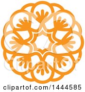 Poster, Art Print Of Mandala Floral Design In Orange