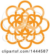 Mandala Floral Design In Orange