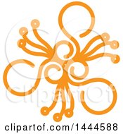 Clipart Of A Mandala Floral Design In Orange Royalty Free Vector Illustration