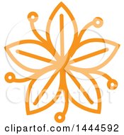 Poster, Art Print Of Mandala Floral Design In Orange