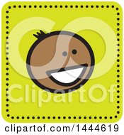 Clipart Of A Black Stick Boy Avatar Face Icon Royalty Free Vector Illustration by ColorMagic