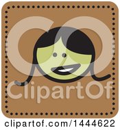 Clipart Of A Stick Girl Avatar Face Icon Royalty Free Vector Illustration