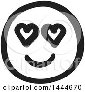Poster, Art Print Of Black And White Love Struck Smiley Emoticon Face