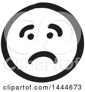 Poster, Art Print Of Black And White Sad Smiley Emoticon Face