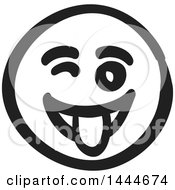 Poster, Art Print Of Black And White Silly Smiley Emoticon Face
