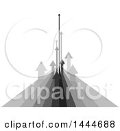 Clipart Of Rows Of Grayscale Arrows Turning Upwards Royalty Free Vector Illustration by ColorMagic