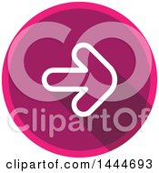 Clipart Of A Flat Sytled Round White Purple And Pink Forward Arrow Icon Button Royalty Free Vector Illustration