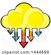 Poster, Art Print Of Cloud With Colorful Download Arrows