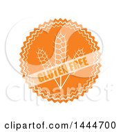 Poster, Art Print Of Round Orange And White Gluten Free Label