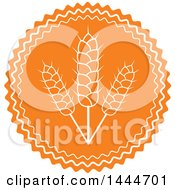 Round Orange And White Gluten Wheat Label