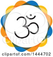 Poster, Art Print Of Black Meditation Om Symbol In A Circle