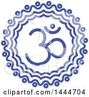 Blue Meditation Om Symbol Design