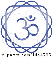 Clipart Of A Blue Meditation Om Symbol Design Royalty Free Vector Illustration