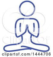 Clipart Of A Blue Meditating Person Royalty Free Vector Illustration