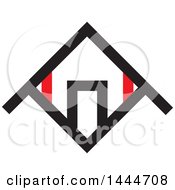 Clipart Of A Red Black And White House Royalty Free Vector Illustration by ColorMagic