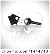 Clipart Of A Key And House Tag With A Reflection Royalty Free Vector Illustration