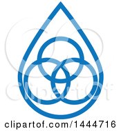Clipart Of A Blue Water Drop And Rings Design Royalty Free Vector Illustration by ColorMagic