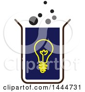 Clipart Of A Lightbulb In A Science Beaker Royalty Free Vector Illustration