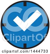 Clipart Of A Blue Clock With A Check Mark Royalty Free Vector Illustration