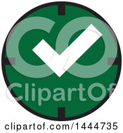 Clipart Of A Green Clock With A Check Mark Royalty Free Vector Illustration