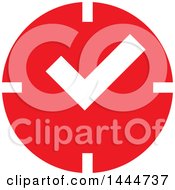 Clipart Of A Red Clock With A Check Mark Royalty Free Vector Illustration