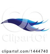 Clipart Of A Design Of Blue Waves Royalty Free Vector Illustration