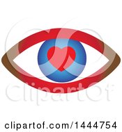 Clipart Of A Red And Blue Heart Eye Royalty Free Vector Illustration by ColorMagic