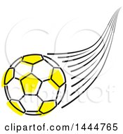 Clipart Of A Black And Yellow Soccer Ball Royalty Free Vector Illustration by ColorMagic