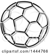 Clipart Of A Grayscale Soccer Ball Royalty Free Vector Illustration