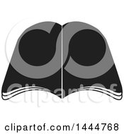 Clipart Of A Black And White Open Book Royalty Free Vector Illustration