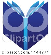 Clipart Of A Blue Book Open And Upright Royalty Free Vector Illustration