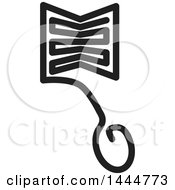 Clipart Of A Black And White E Learning Icon Of A Computer Mouse And Book Royalty Free Vector Illustration