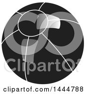 Clipart Of A Grayscale Shiny Beach Ball Royalty Free Vector Illustration