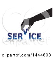 Clipart Of A Hand Assembling The Word Service With Shadows Royalty Free Vector Illustration