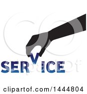 Clipart Of A Hand Assembling The Word Service Royalty Free Vector Illustration